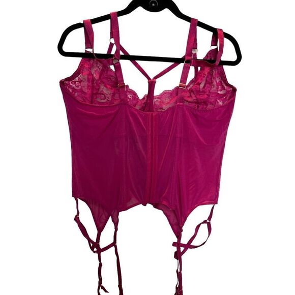Adore Me Bustier Fuchsia Underwire Boning No padding Size 4X - Picture 2 of 9